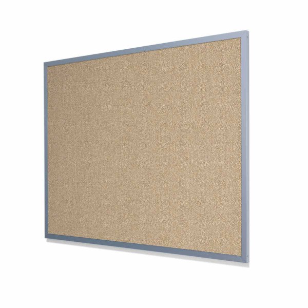 Type II Woven Vinyl Koroseal Linden II Coconut Cork Board with Heavy Aluminum Frame